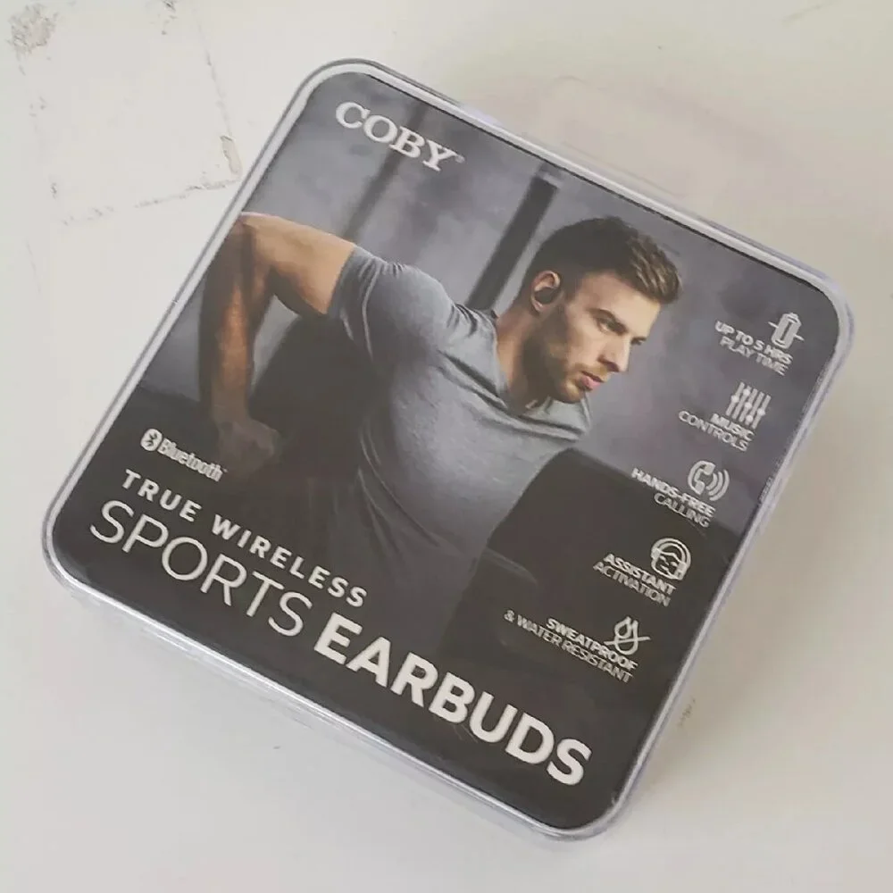 COBY TRUE WIRELESS SPORTS EARBUDS 2024 BLUETOOTH BLACK